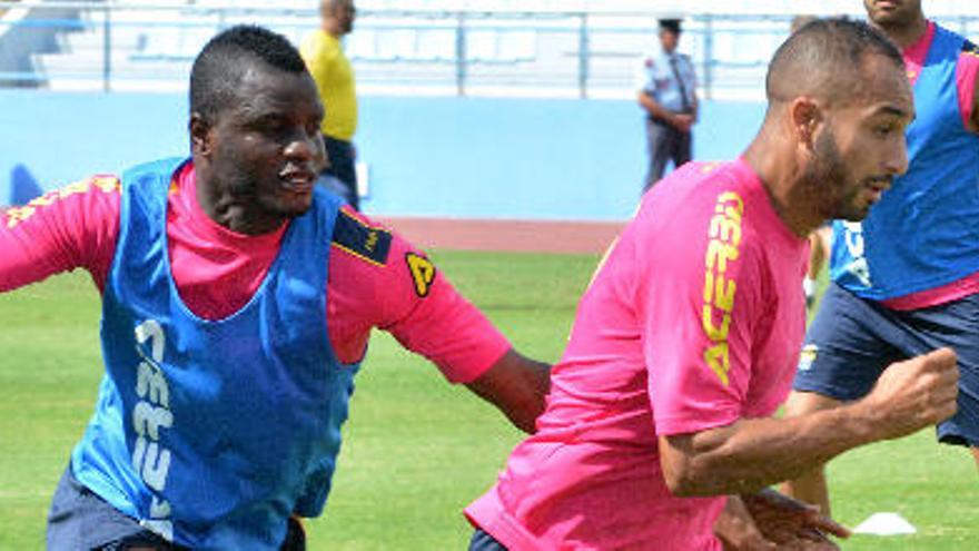 Wakaso en el entrenamiento de ayer en Maspalomas.