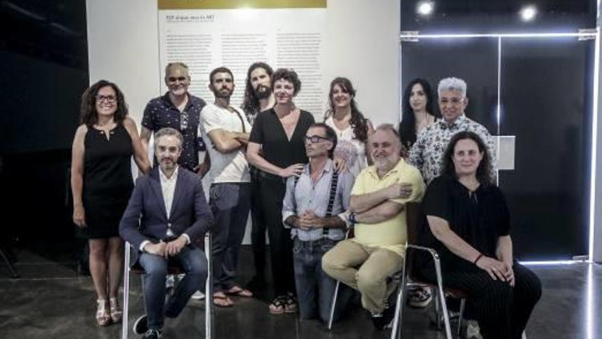 Artistas, comisarios, concejal de Cultura y director del Consorcio.