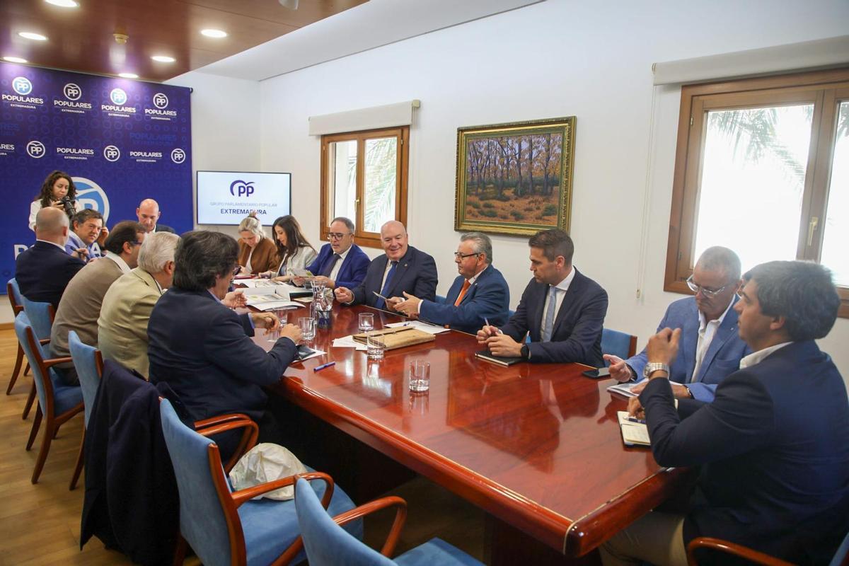 Un momento de la reunión de la Alianza Territorial con diputados autonómicos del PP en Mérida.