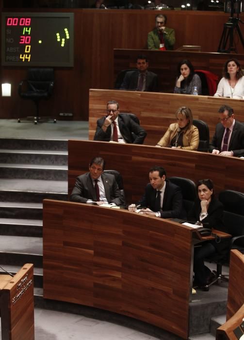 Pleno de aprobación de los presupuestos en la Junta General del Principado