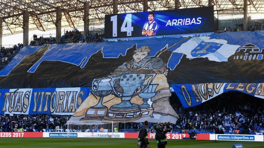 Mosaico en el fondo de Maratón durante el Deportivo-Celta del pasado domingo en Riazor