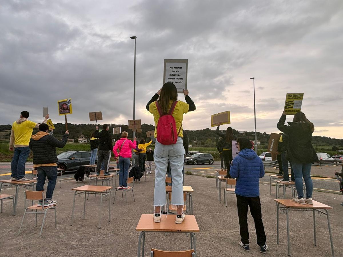Protesta docente este jueves a primera hora de la mañana.