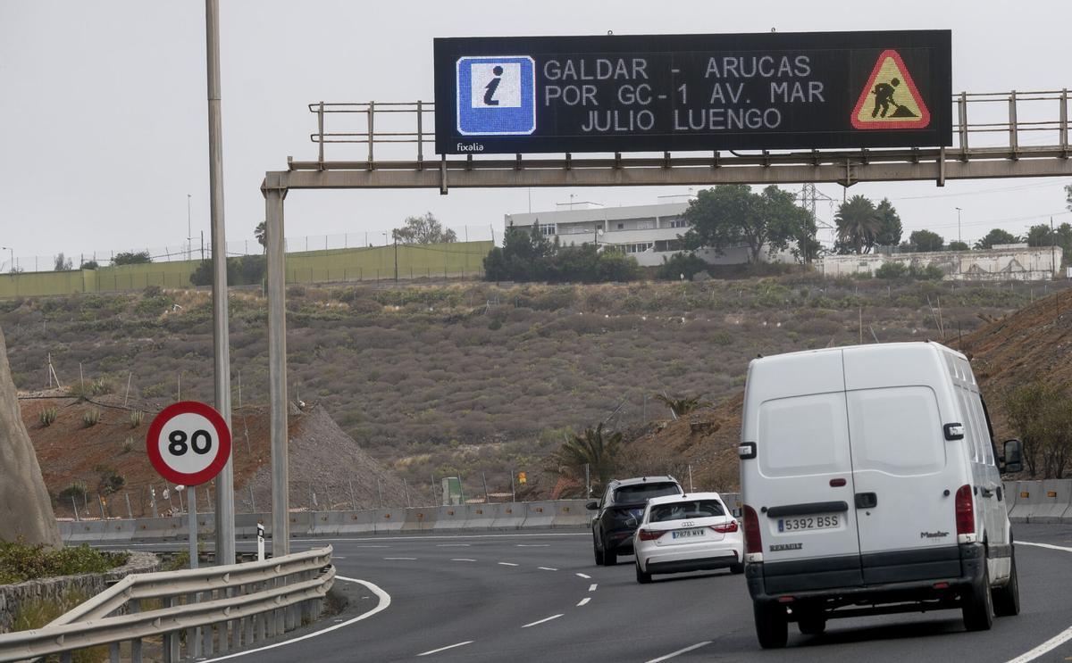 Zonas de cortes de tráfico en el Guiniguada