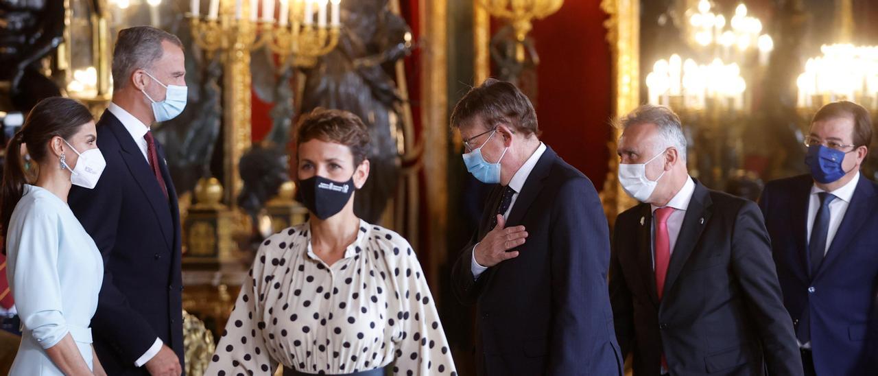 Ximo Puig durante la recepción ante los reyes esta mañana en Madrid