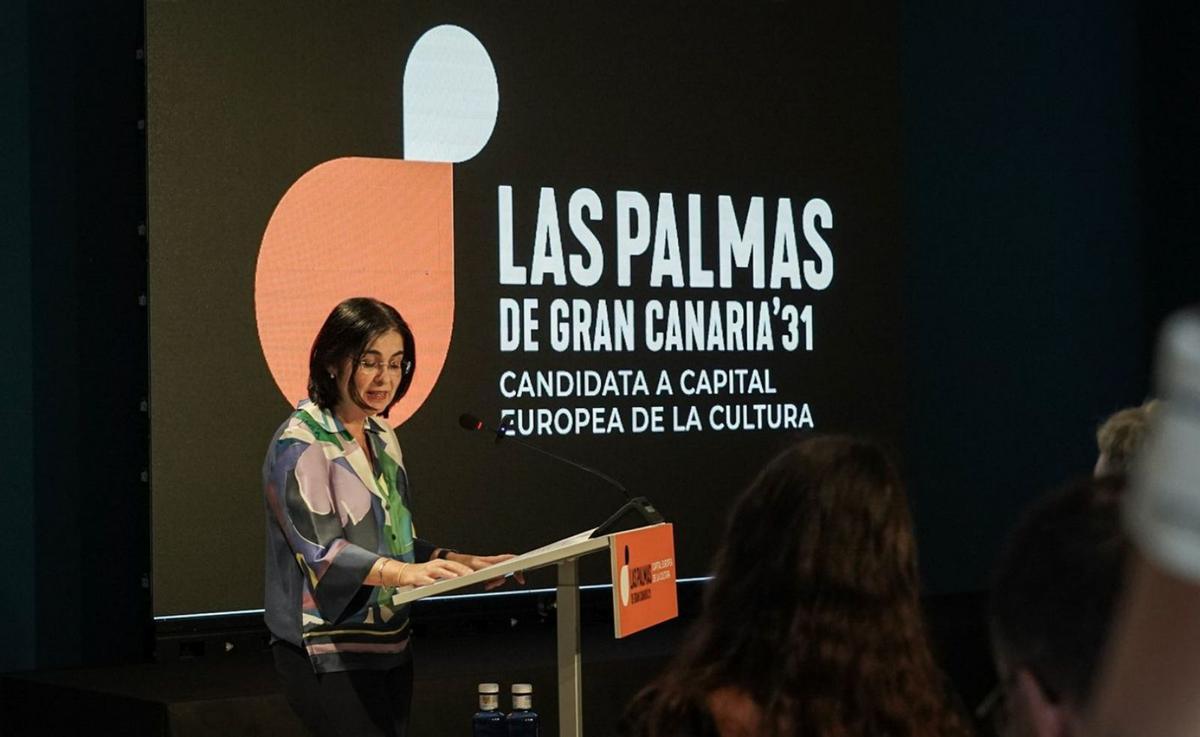 Carolina Darias en la presentación de la página web de la candidatura a Capital Europea de la Cultura. | LP/DLP