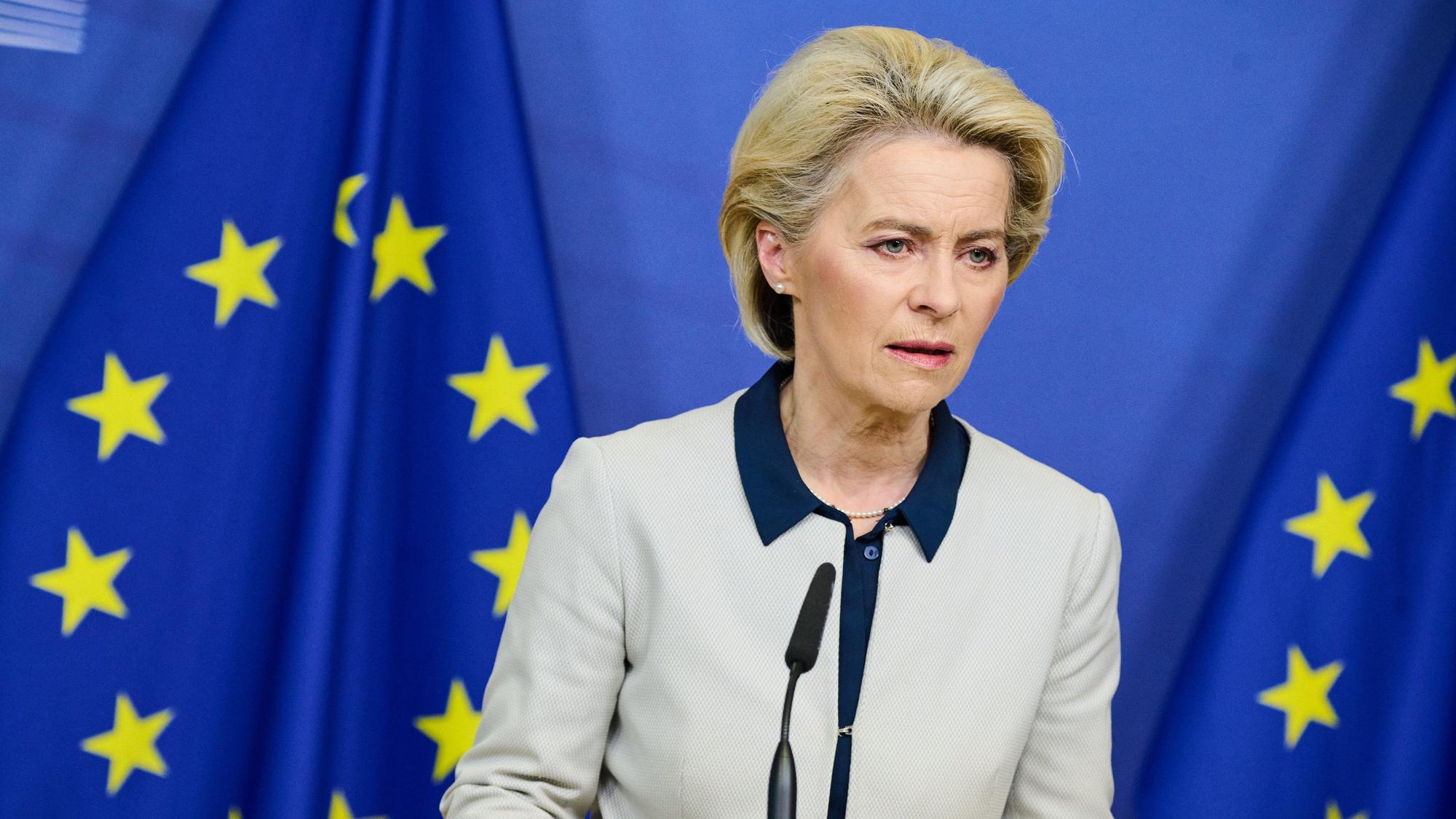 La presidenta de la Comisión Europea, Ursula von der Leyen, en Bruselas.