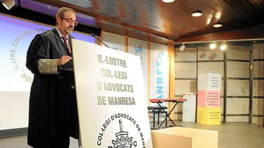 El degà del Col·legi d&#039;Advocats de Manresa, Abel Pié, en la seva intervenció d&#039;ahir a l&#039;acte