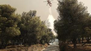 Wildfire spreads in Greeces Attica region