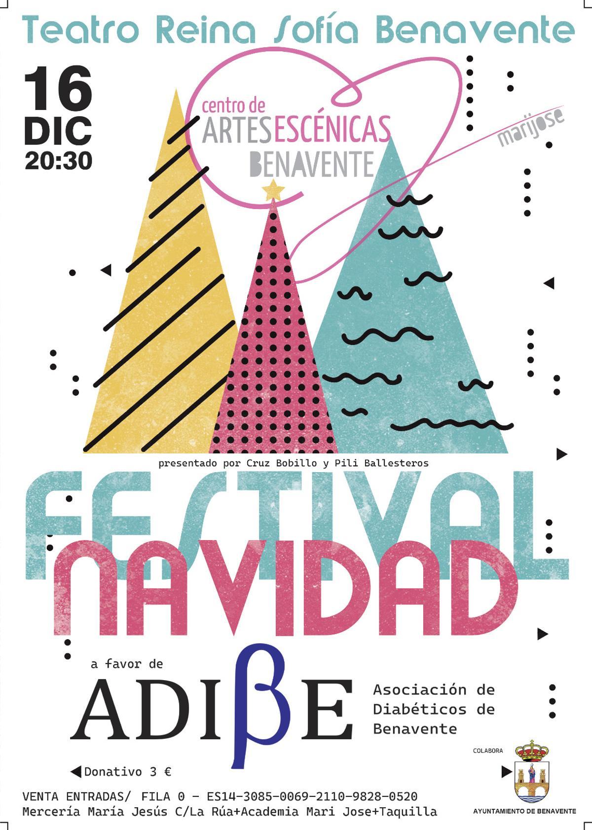 Cartel del Festival de Navidad por la diabetes.