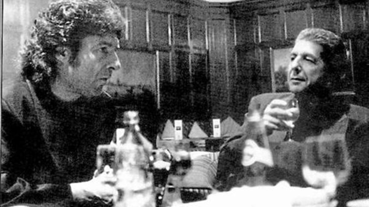 El cantaor Enrique Morente con Leonard Cohen en 1992.