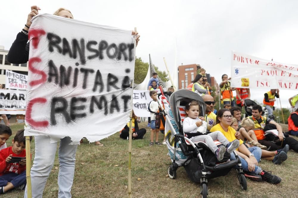 Manifestació dels treballadors del TSC a Girona