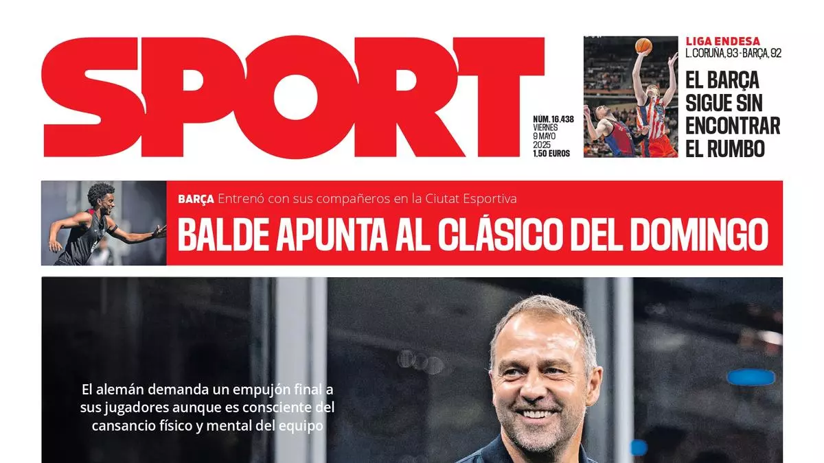 La portada de SPORT de hoy viernes, 9 de mayo de 2025