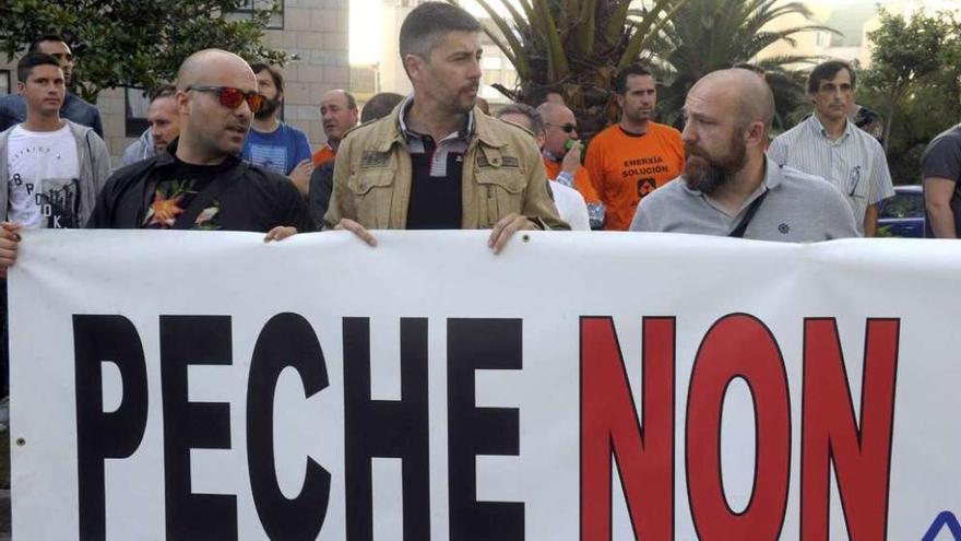 Trabajadores de Alcoa en una de sus manifestaciones en A Coruña.