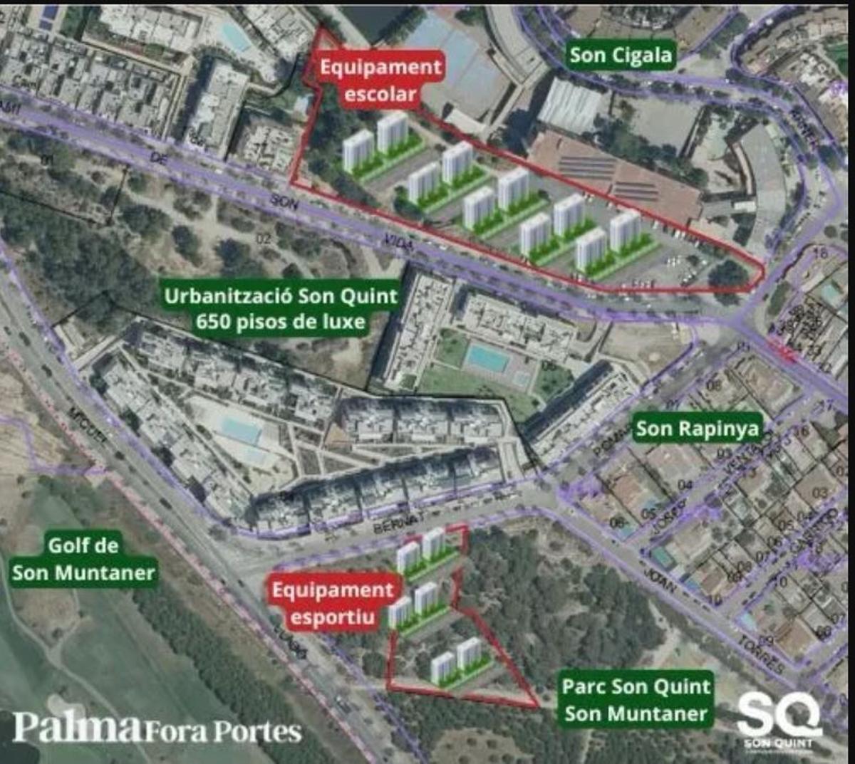 Ubicación de los dos solares.