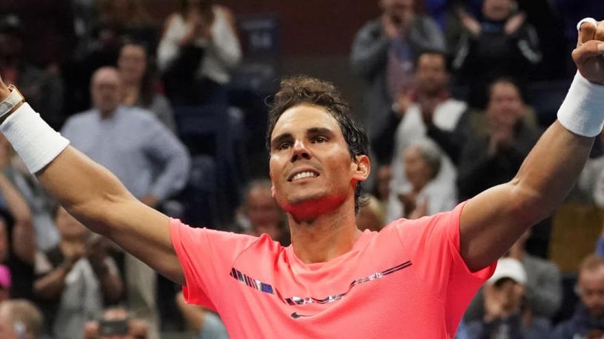 Rafa Nadal celebra la victoria.