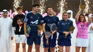 Los campeones de Doha en la ceremonia