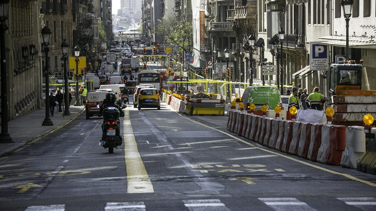 La Via Laietana, en obras.