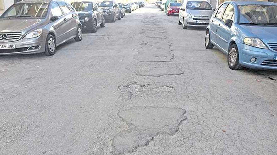 Una de las calles que se asfaltarán en el municipio de Llucmajor.