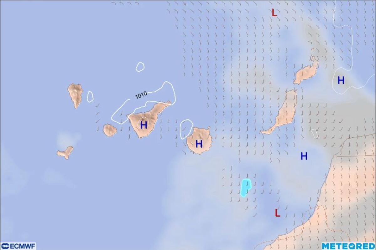 Mapa del tiempo para este domingo en Canarias.
