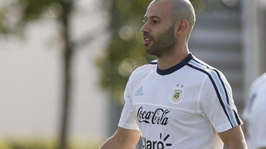 Mascherano, en un entrenament amb la selecció argentina