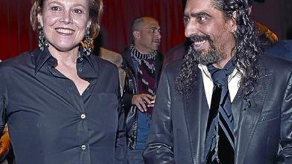 Sigourney Weaver y Diego El Cigala, la noche del martes en el Artèria Paral·lel.