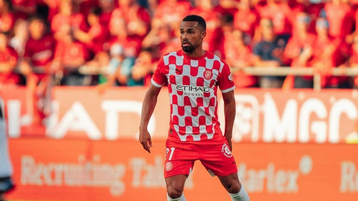 Yangel Herrera, durante el partido ante Osasuna en Montilivi