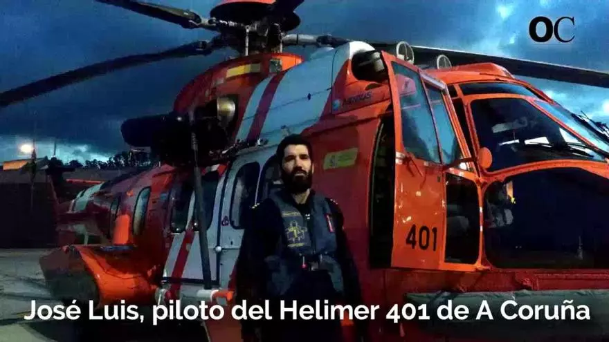 El piloto del Helimer 401 de A Coruña promueve el uso del chaleco salvavidas