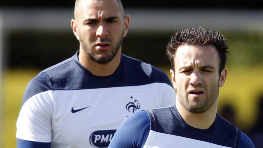 Karim Benzema y Mathieu Valbuena.