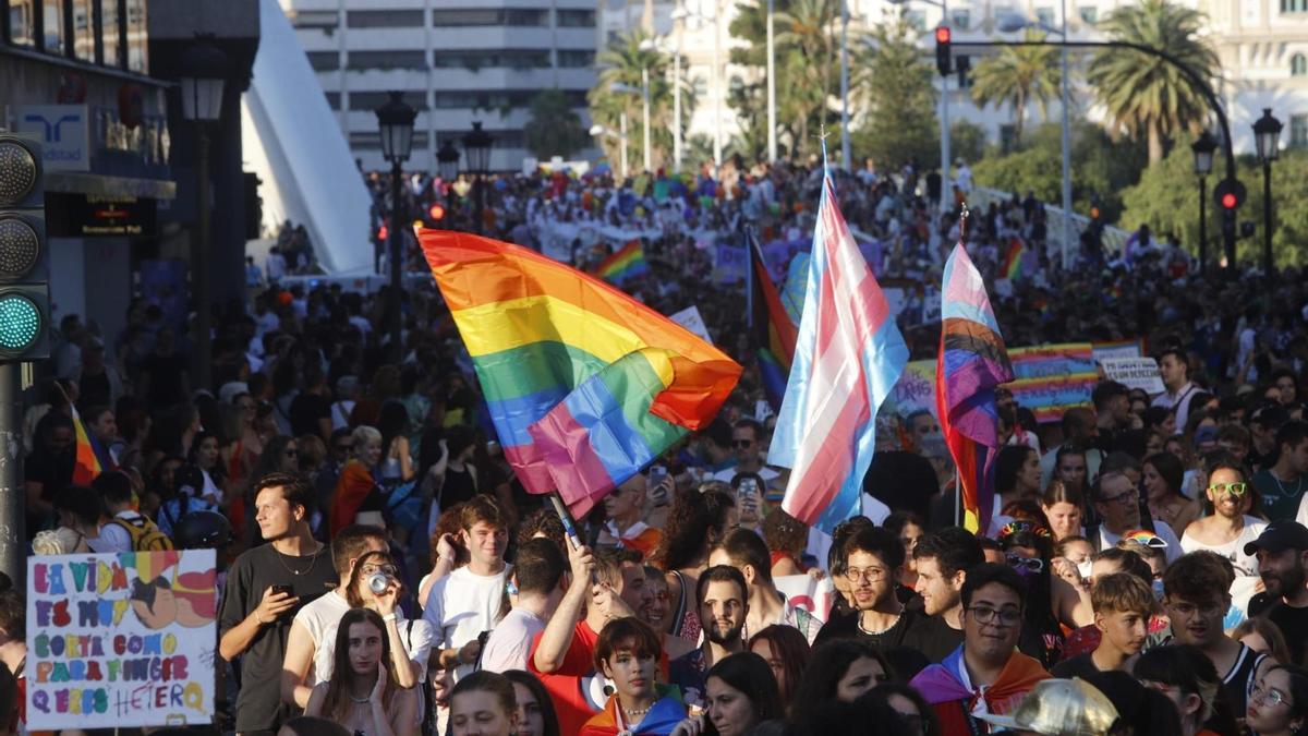 Imatge d’arxiu de la celebració del Dia de l’Orgull a València l’any passat