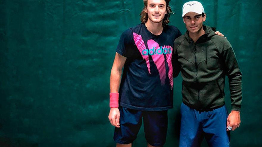 Rafa Nadal junto a Tsitsipas en París-Bercy