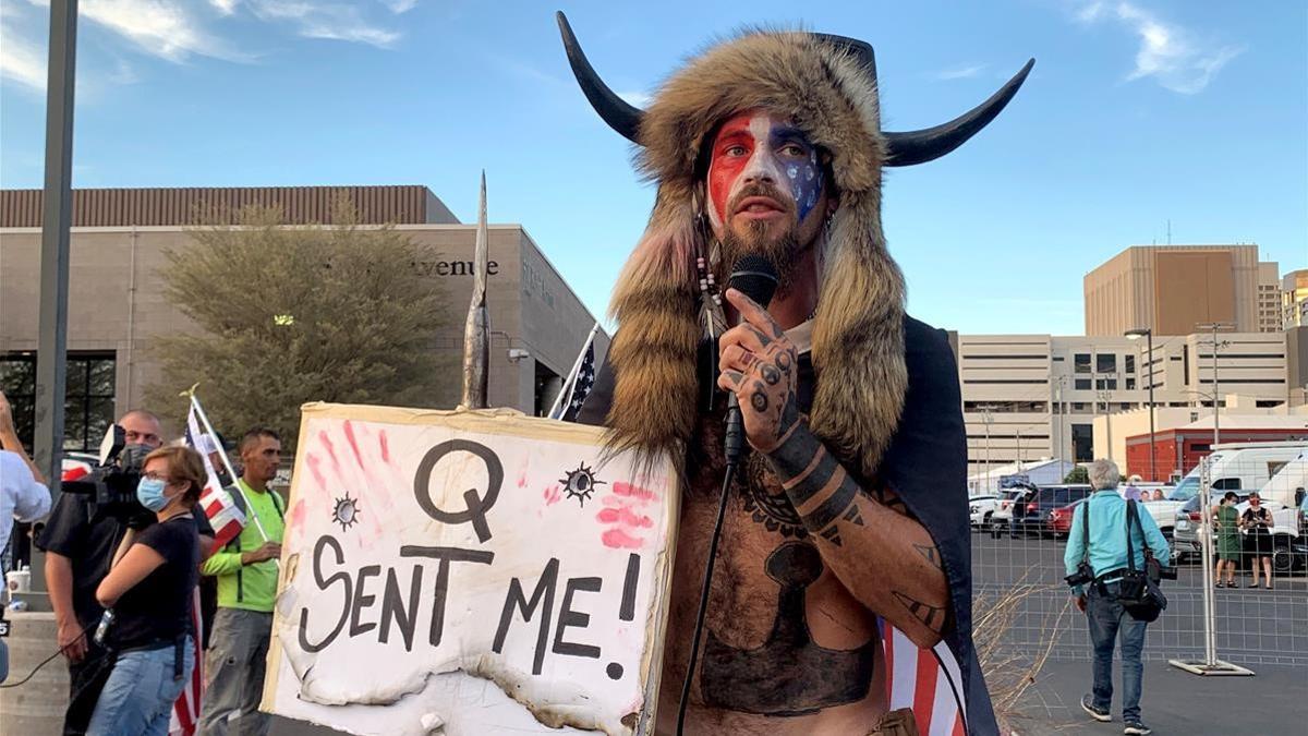 Yellowstone Wolf, miembro del movimiento QAnon que participó en el asalto al Capitolio.