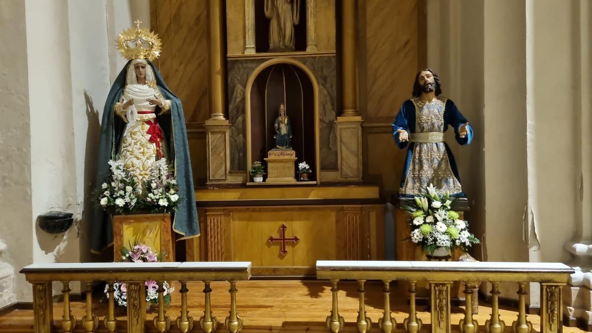 Virgen de la Confortación junto al Señor de la Oración.