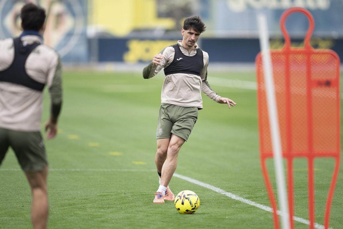 Gerard Moreno durante un entrenamiento esta semana.