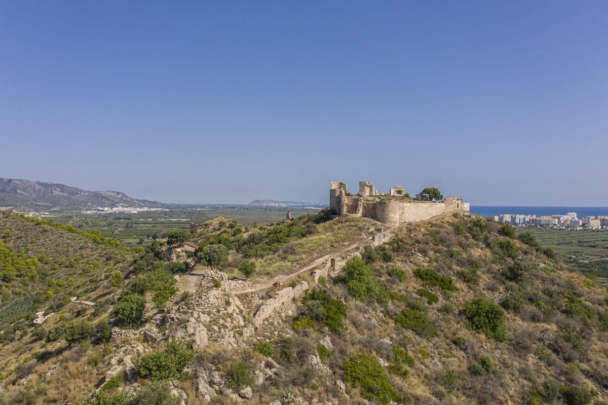 Imagen real del castillo de Bairén, en Gandia.