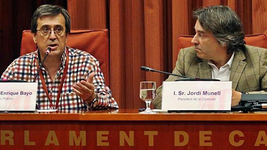 Enrique Bayo durant la compareixença d&#039;ahir a la comissió d&#039;investigació dels atemptats al Parlament.