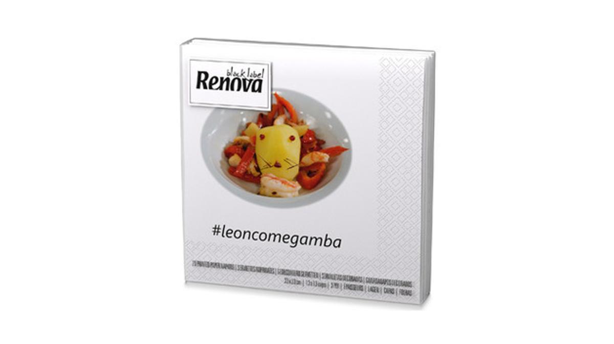 Imatge dels tovallons del ’lleó menja gambes’. Imatge dels tovallons del ’lleó menja gambes’.