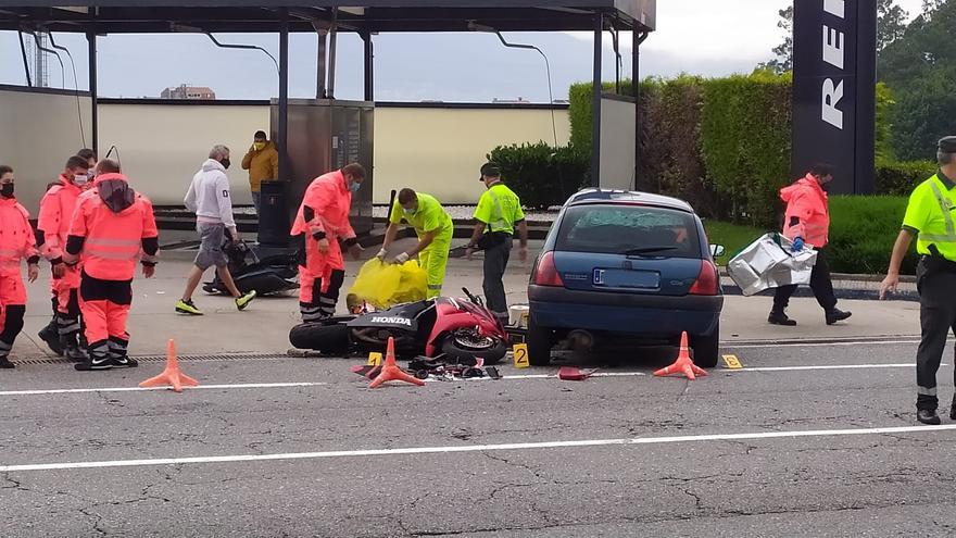 Un motorista muere en una colisión con un coche en Redondela