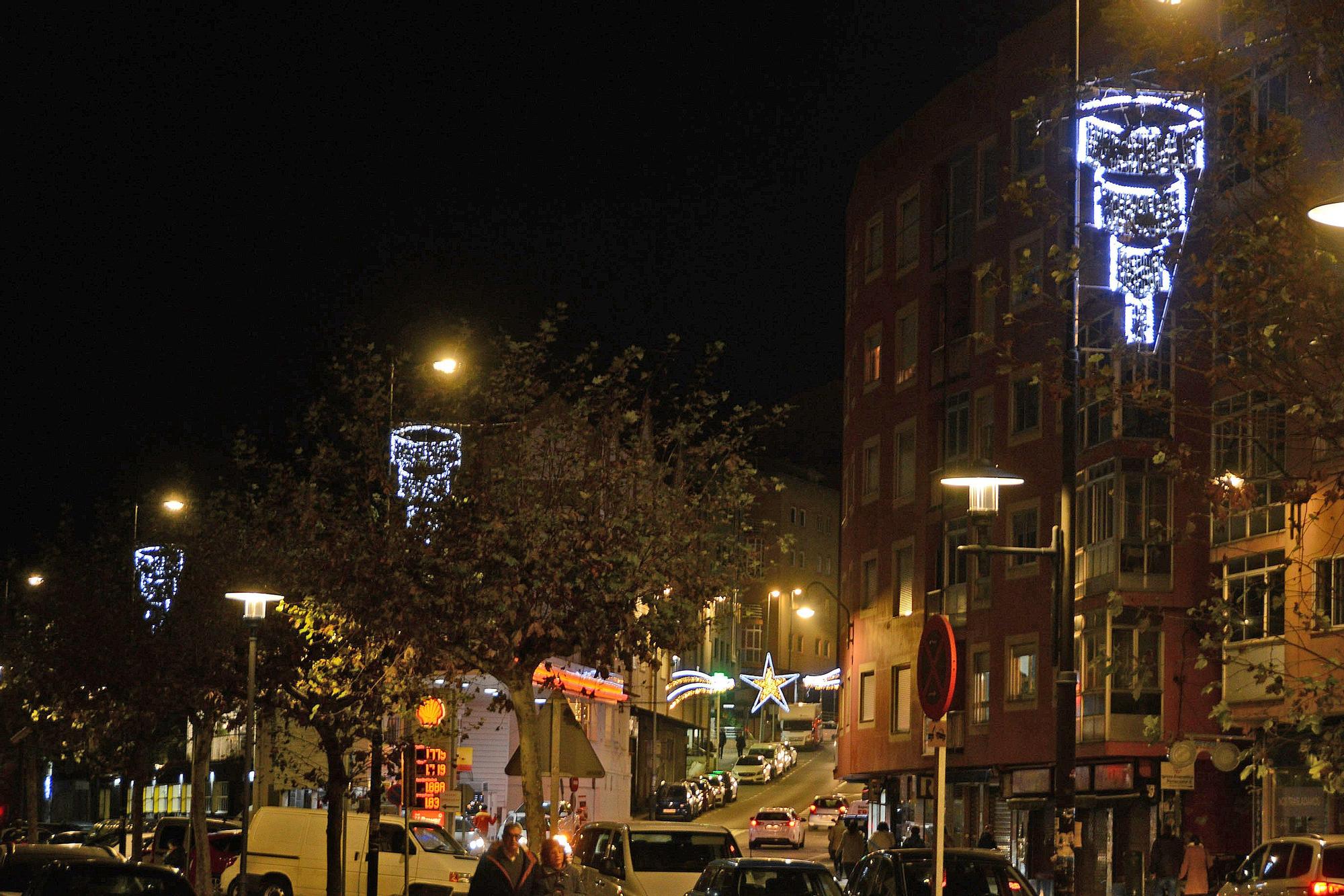 La iluminación navideña en O Morrazo. Las luces en Cangas