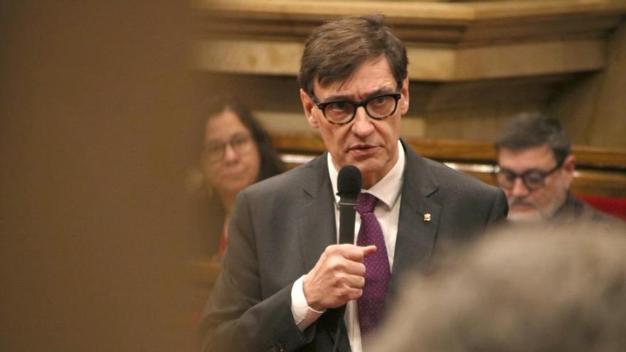 El president de la Generalitat, Salvador Illa, este miércoles en el Parlament