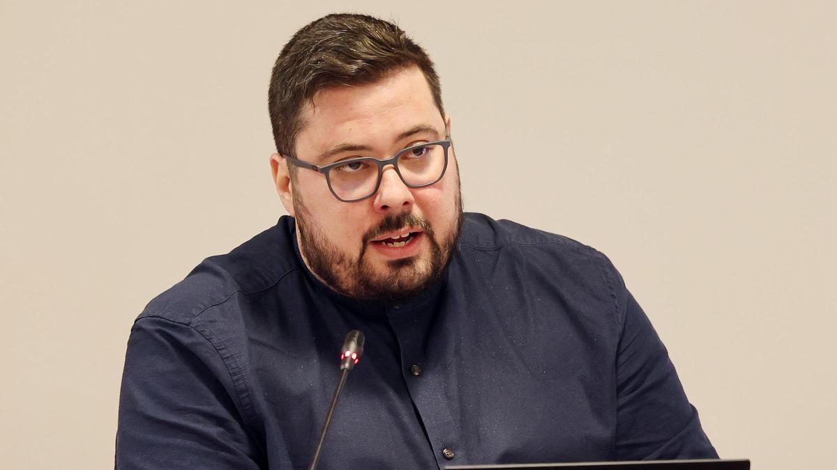 El portavoz del BNG vigués, Xabier P. Igrexas, en un pleno.