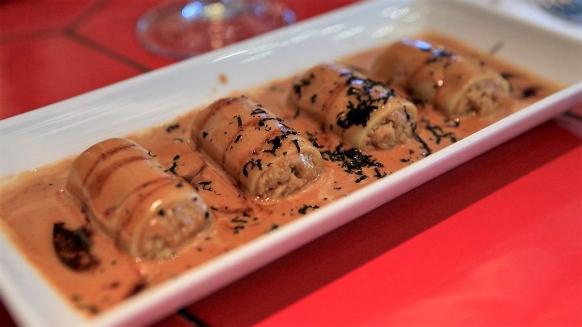 Los canelones de 'foie' y trufa de Cachitos Diagonal.