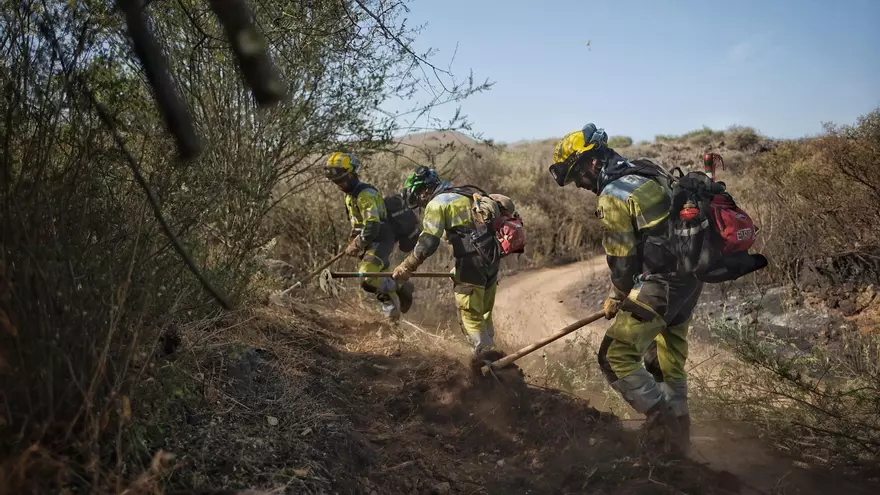 Labores del EIRIF El Hierro en el perímetro del incendio