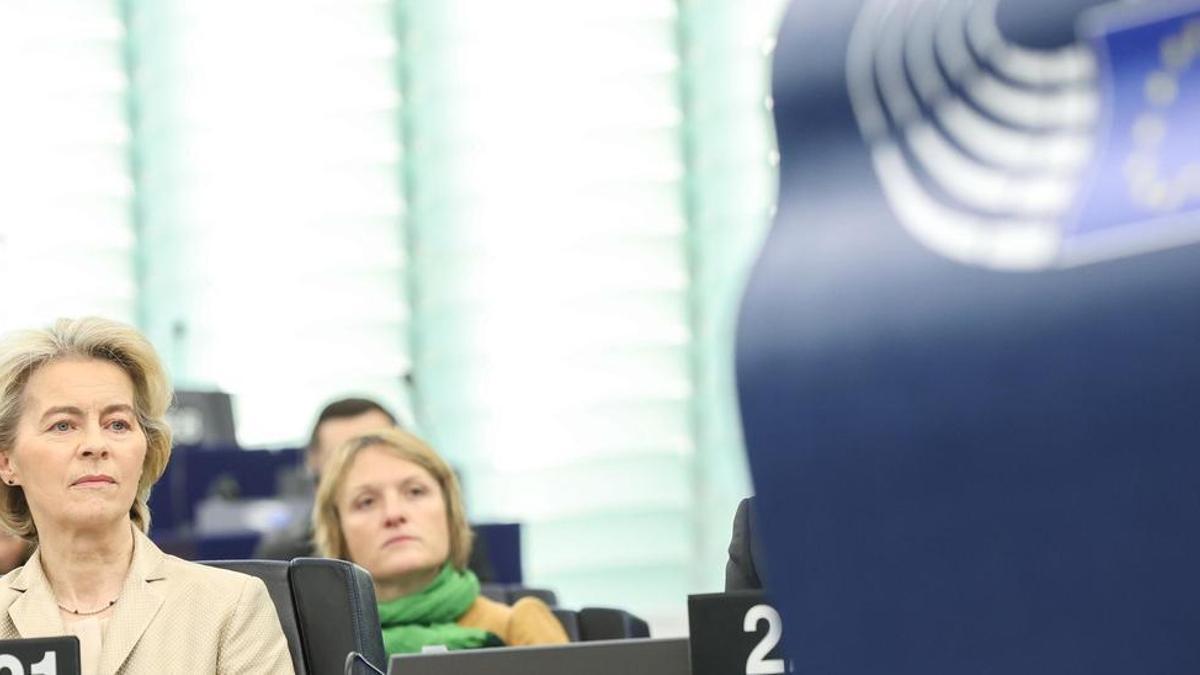 Von der Leyen, ayer en el Parlamento Europeo, en Estrasburgo.