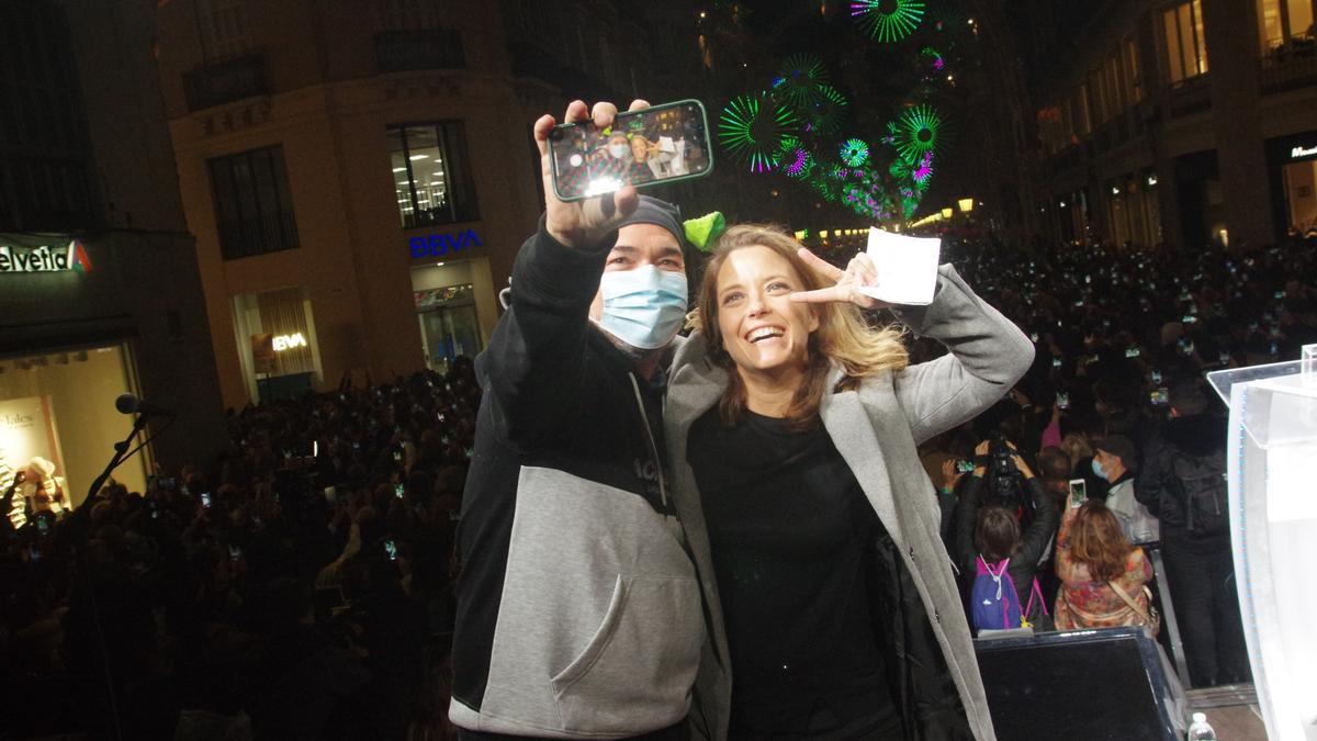 María Casado tras el encendido de las luces de Navidad.