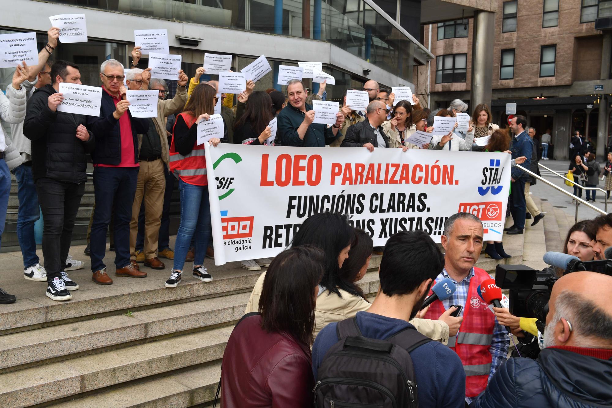 Manifestación de los funcionarios de Justicia en A Coruña