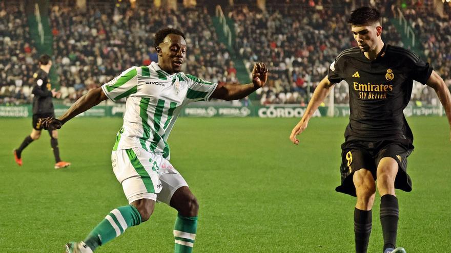 Diarra, durante un lance del encuentro ante el Real MAdrid Castilla en El Arcángel.