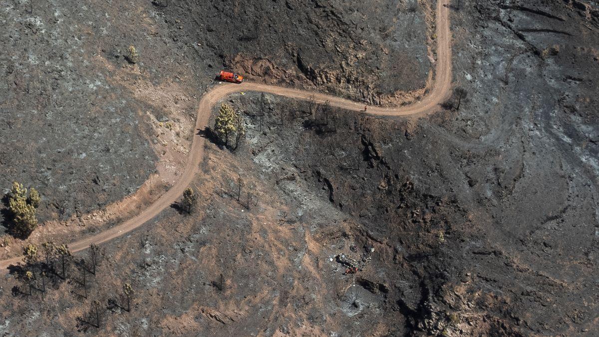 Una dotación de bomberos trabaja en el entorno de Bejís.