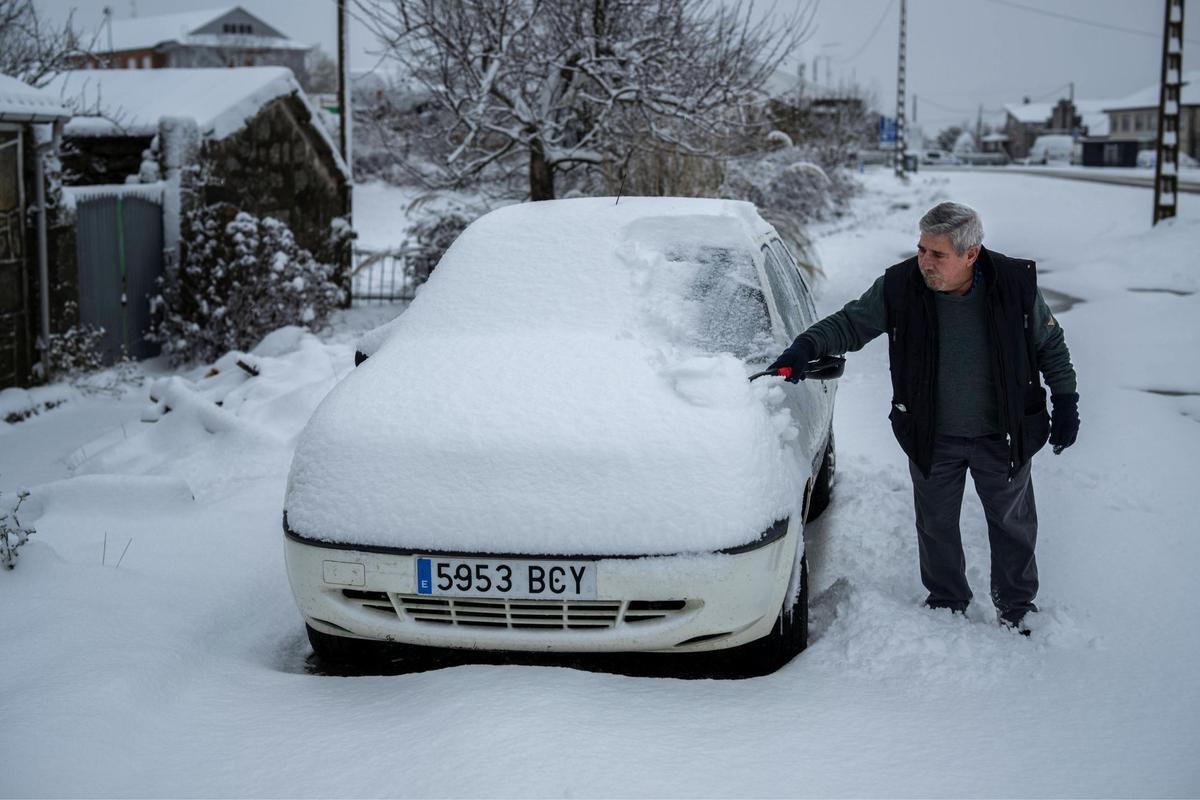 El temporal de nieve en la provincia de Ourense