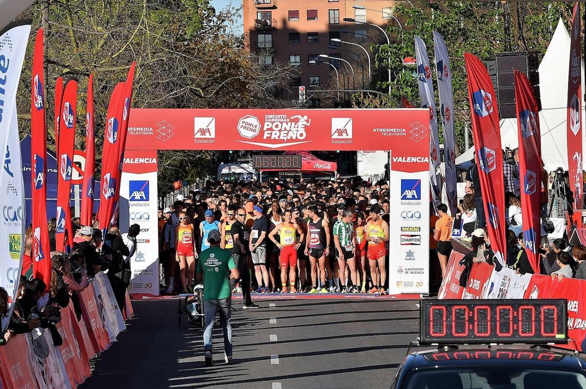 La carrera Ponle Freno de València, en la se esperan 3.000 corredores, tendrá la salida y la meta en el Paseo de la Alameda.