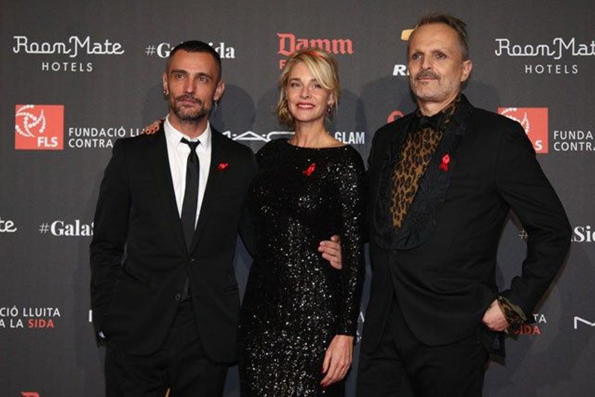 David Delfín, Belén Rueda y Miguel Bosé, en la gala la Lucha contra el SIDA 2015.